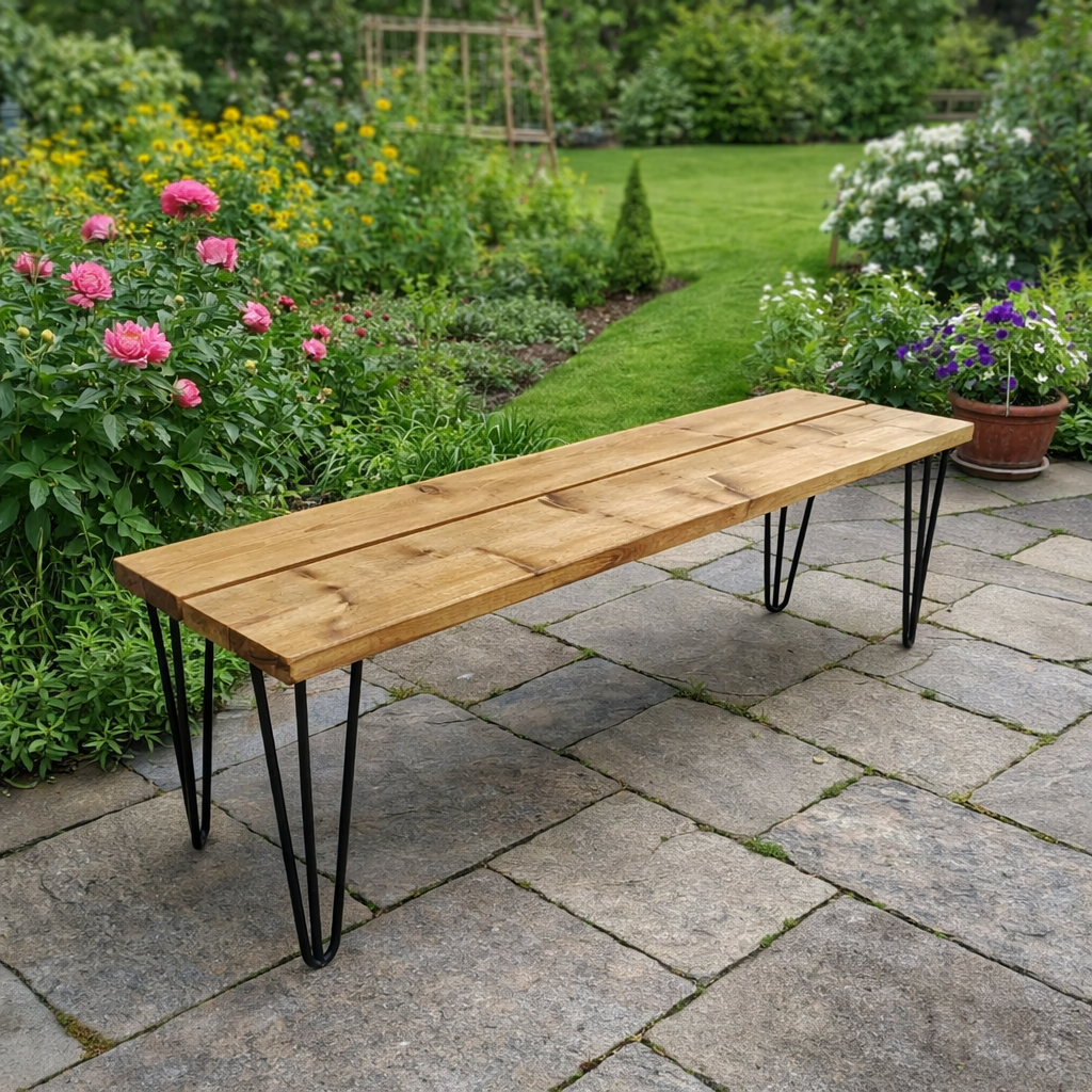 Hairpin Garden Bench