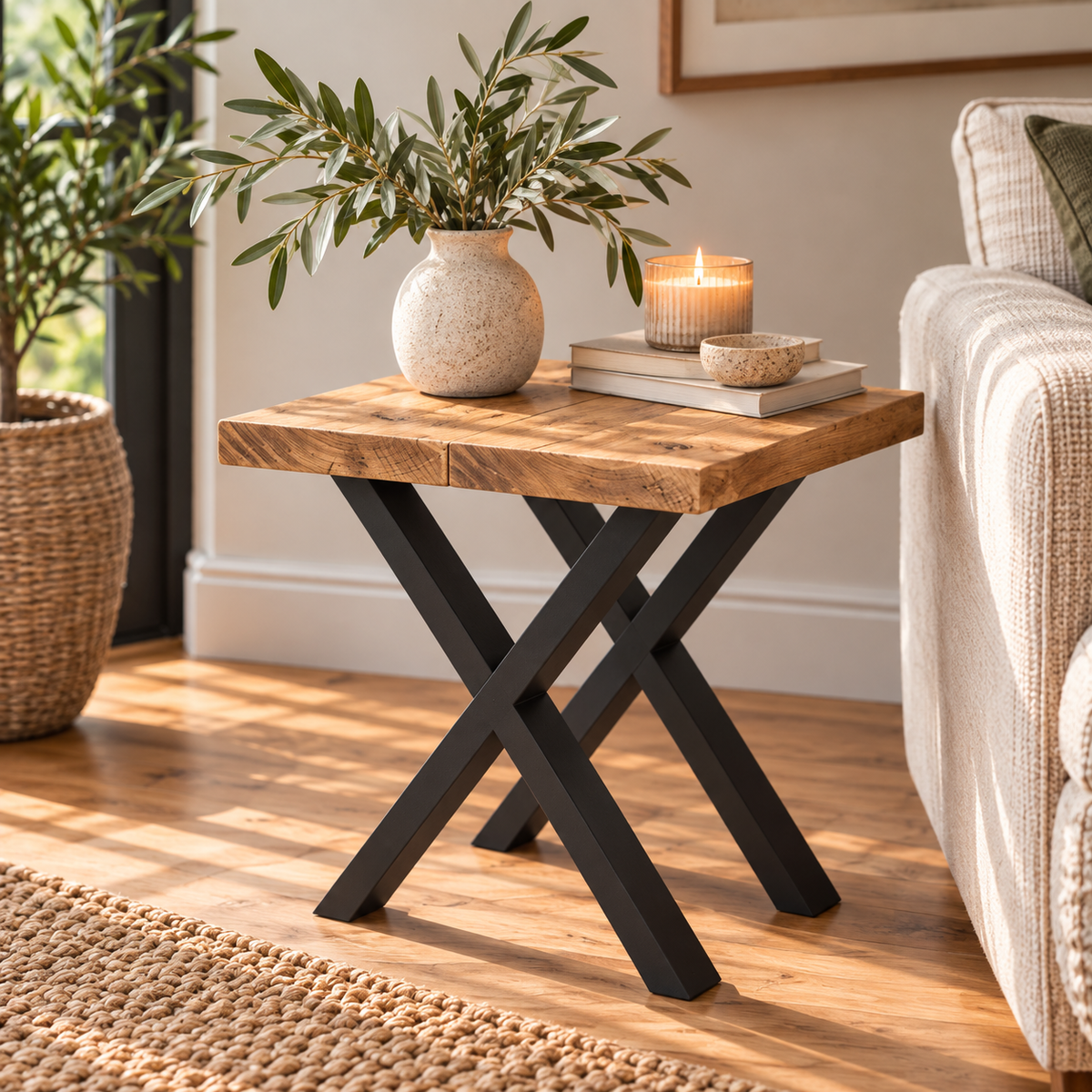 Side Table - X Frame Legs