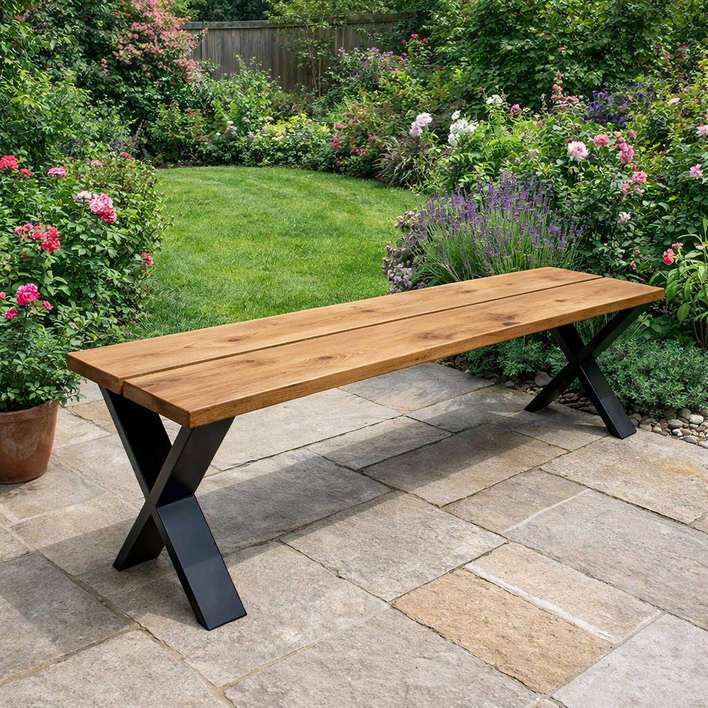 X-Frame Garden Bench