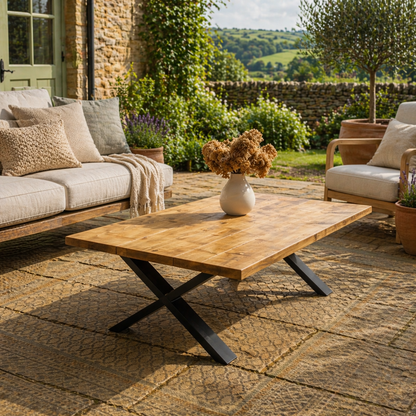 Garden Coffee Table - X Frame Legs