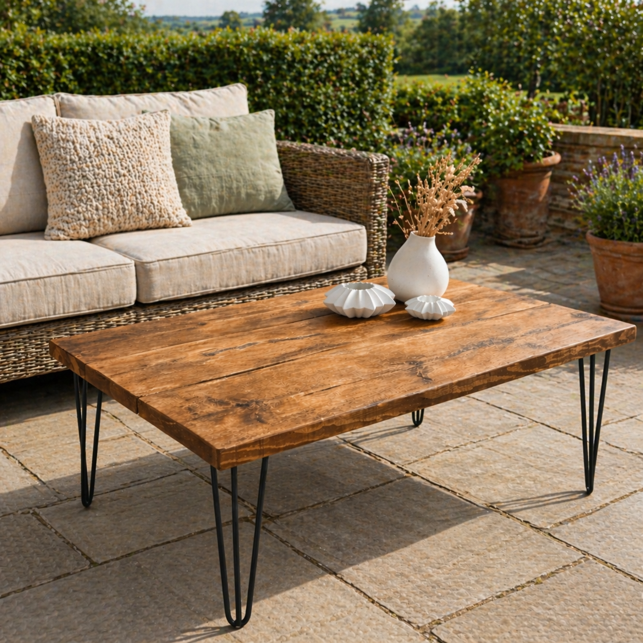 Garden Coffee Table - Hairpin Legs