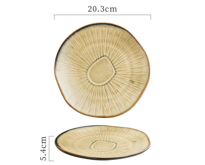 Ceramic Oak Style Plates