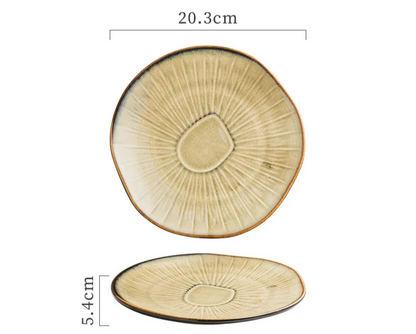 Ceramic Oak Style Plates