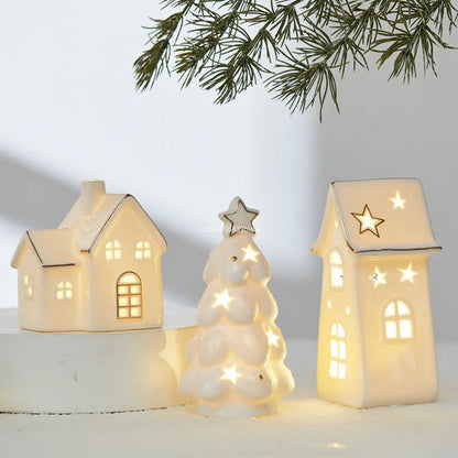Ceramic Christmas House Ornaments