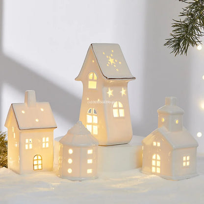 Ceramic Christmas House Ornaments