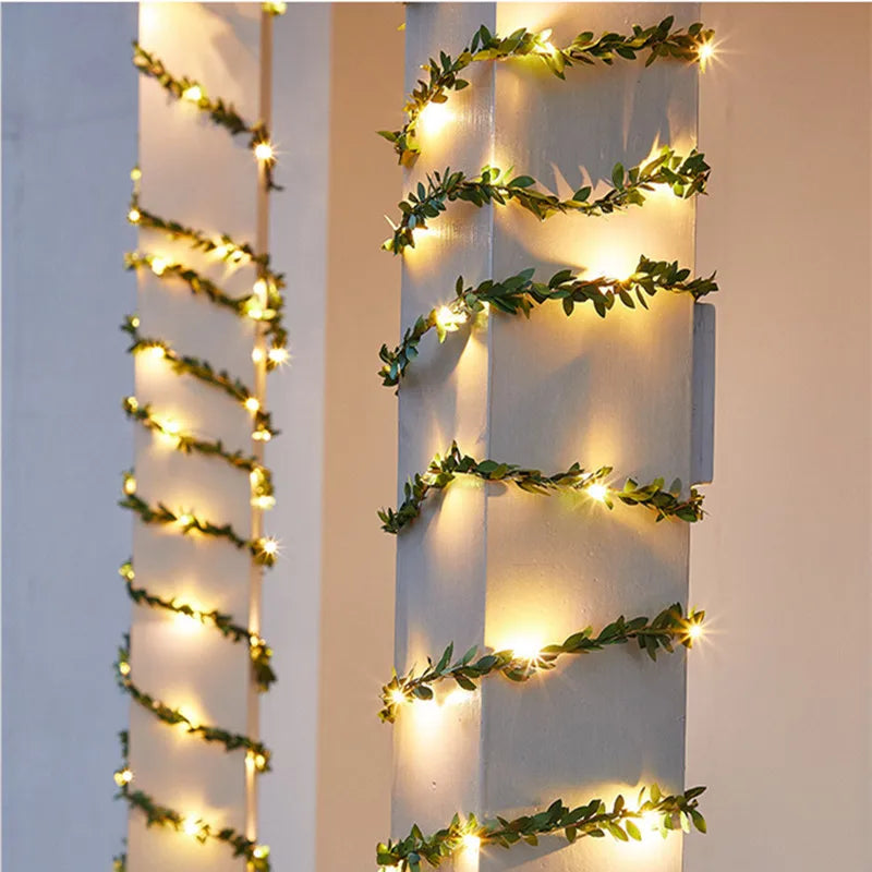Christmas Leaf String Lights